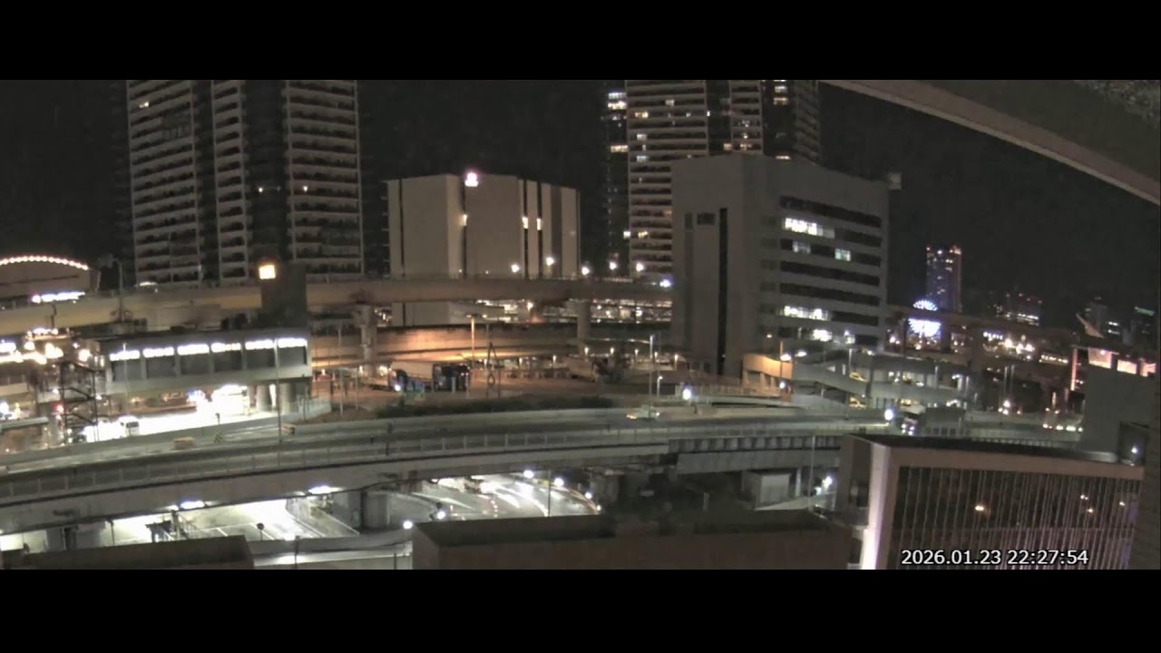 阪神高速3号神戸線 京橋PA付近 ライブカメラ Japan Hanshin Expressway No.3 Kobe Line Kyobashi rest area near Live Camera.