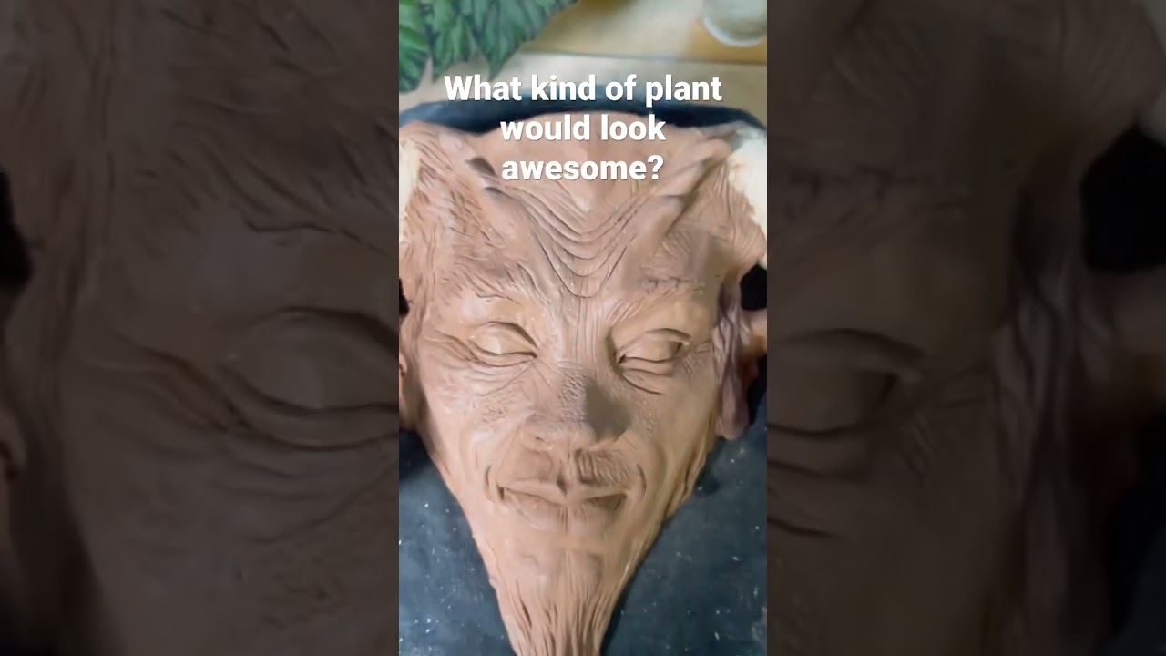 Check out this wall planter I just made #pan #pansculpture #fantasyart #claysculpture #sculpture