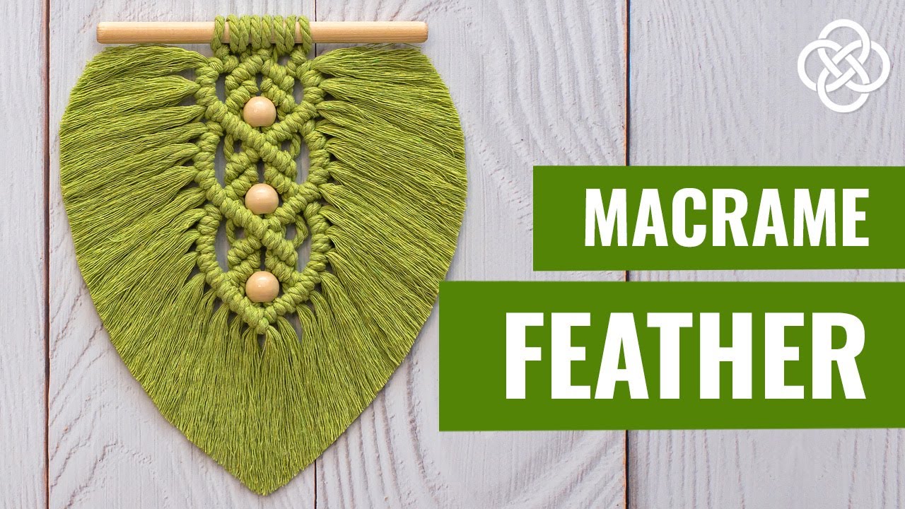 Перо с бусинами в технике макраме | DIY | Урок макраме