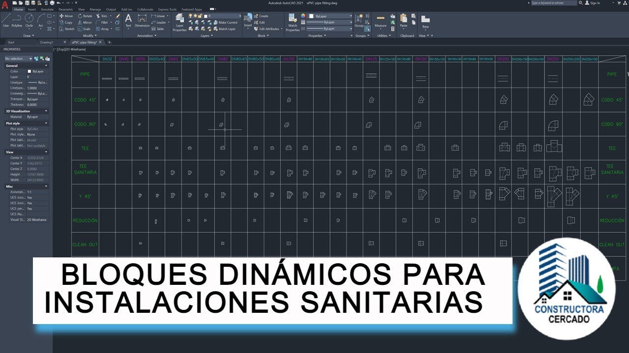 bloques dinámicos para instalaciones sanitarias