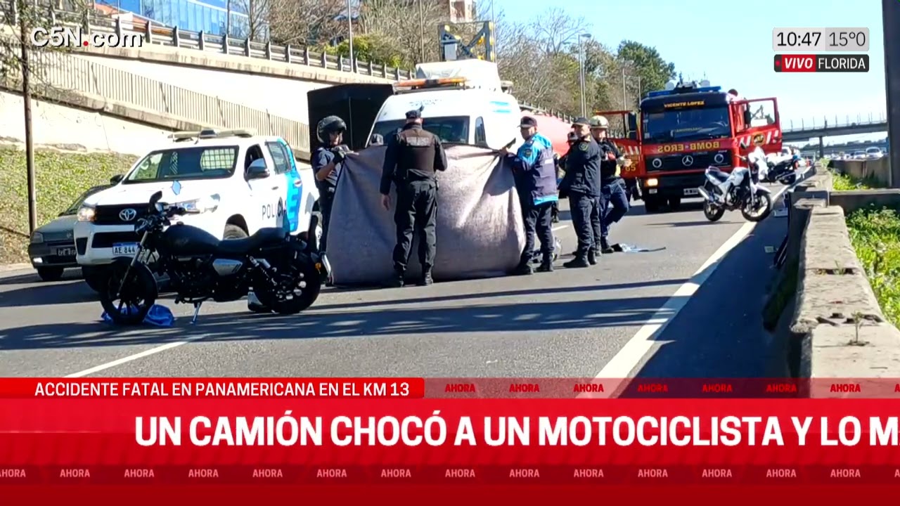 ACCIDENTE FATAL en PANAMERICANA: un CAMIÓN CHOCÓ a una MOTO y se FUGÓ