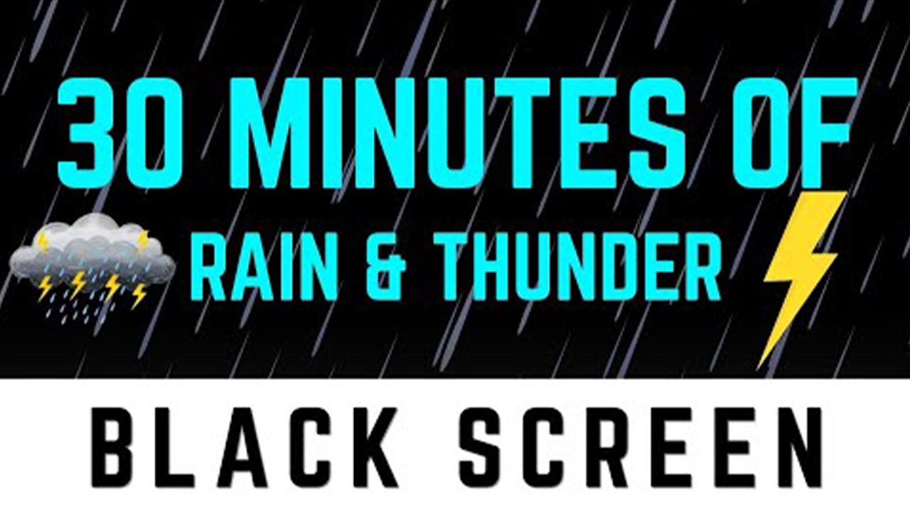 30 Min Deep Sleep Thunderstorm  Black Screen Rain & Thunder Sounds for Insomnia Relief