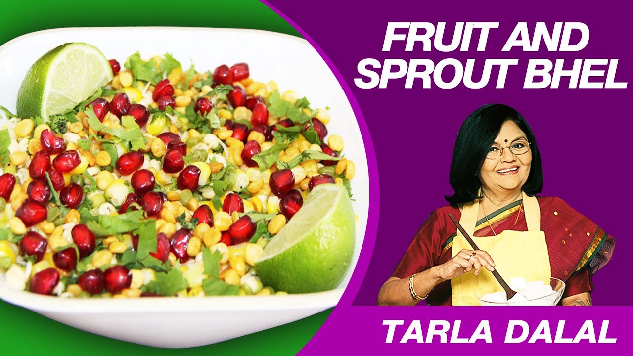 Fruit And Sprout Chatpati Bhel (Chaat) Recipe by Tarla Dalal (Very Nutritious)
