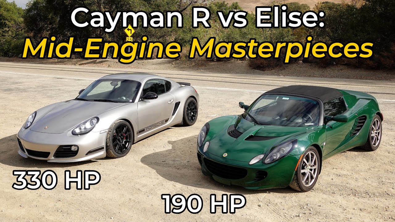 Lotus Elise 2006 года против Porsche Cayman R 2012 года — прямой обзор!