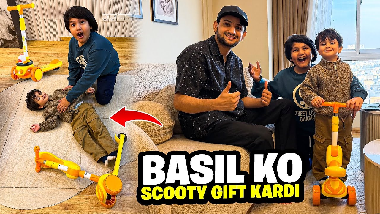 BASIL SCOOTY SY GIR GAYA 😳 || ALI NY BASIL KI SCOOTY GIFT KR DI 😱 || 