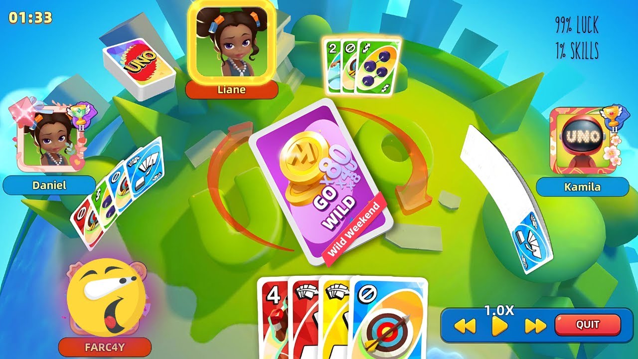 99% Luck 1% Skills 🙂 | UNO Mobile | FARC4Y