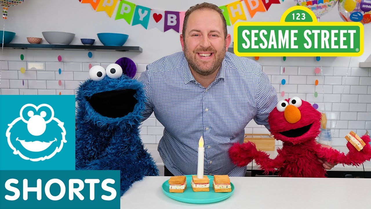 Sesame Street: Elmo's Birthday Ice Cream Sandwiches! | Cookie Monster Snack Chat with Joel Gamoran