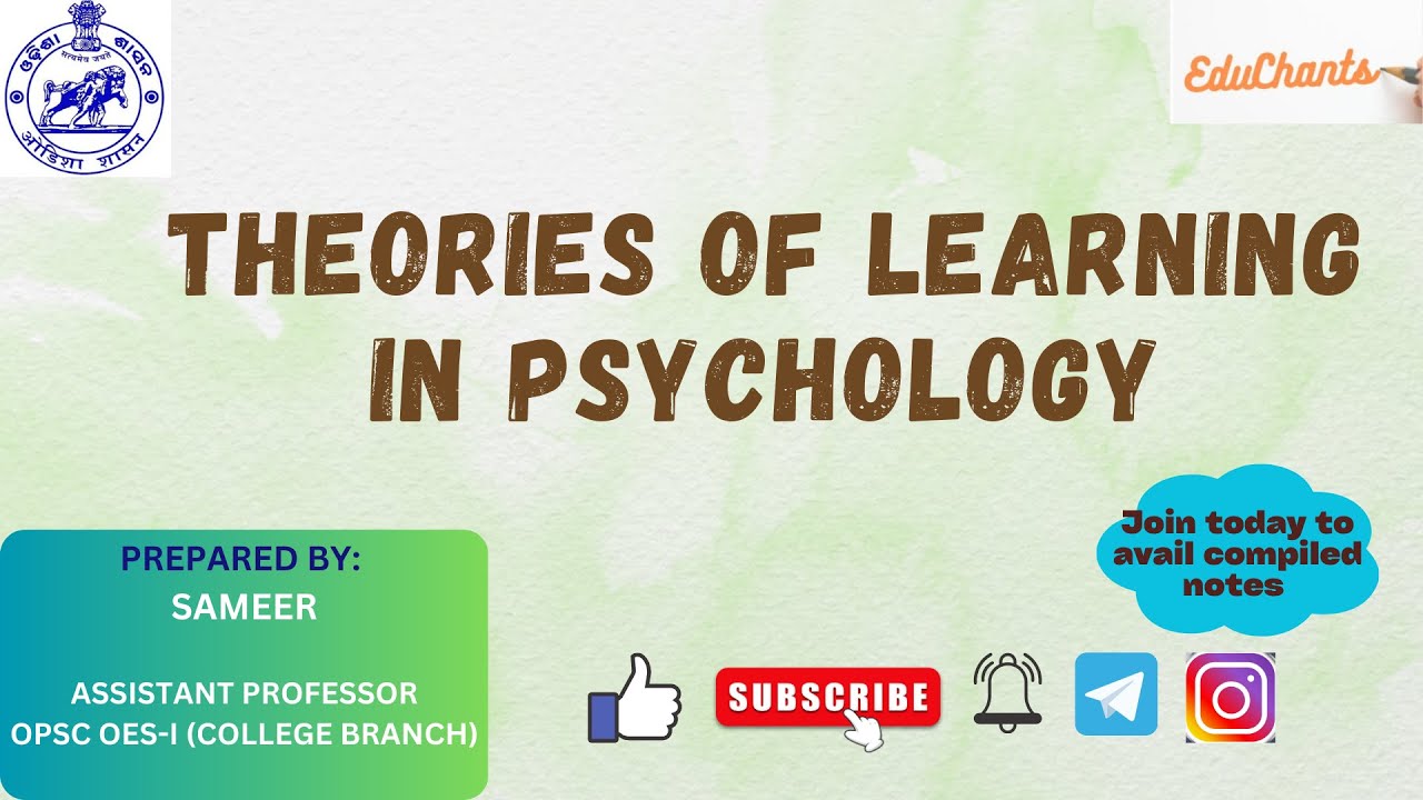 Most Important Theories of Learning in Psychology | Educational Psychology | Education | EduChants |