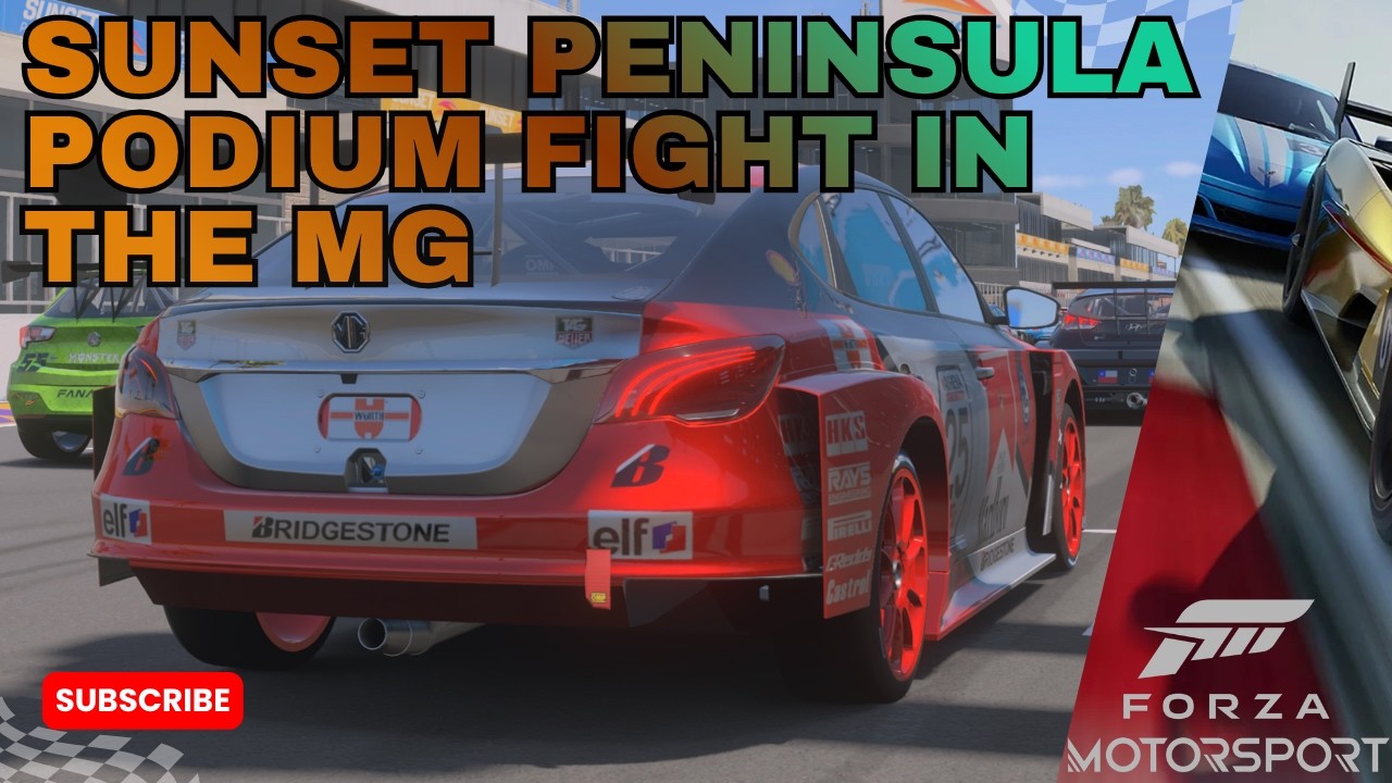 Sunset Peninsula Podium Fight in the MG - Forza Motorsport