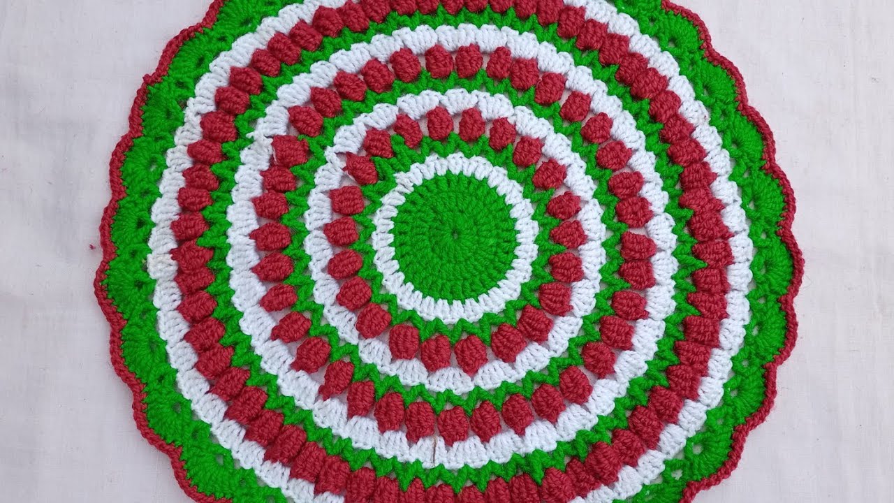 Thalposh Crochet Rumal Design | DIY Table MAT Making At Home | Beautiful Crosia Thalposh Design
