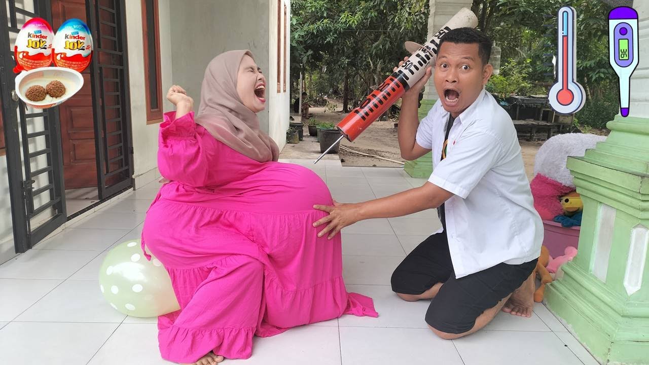 Drama Lucu 😂🥰😘 Ibu Hamil Melahirkan Dudukin Balon
