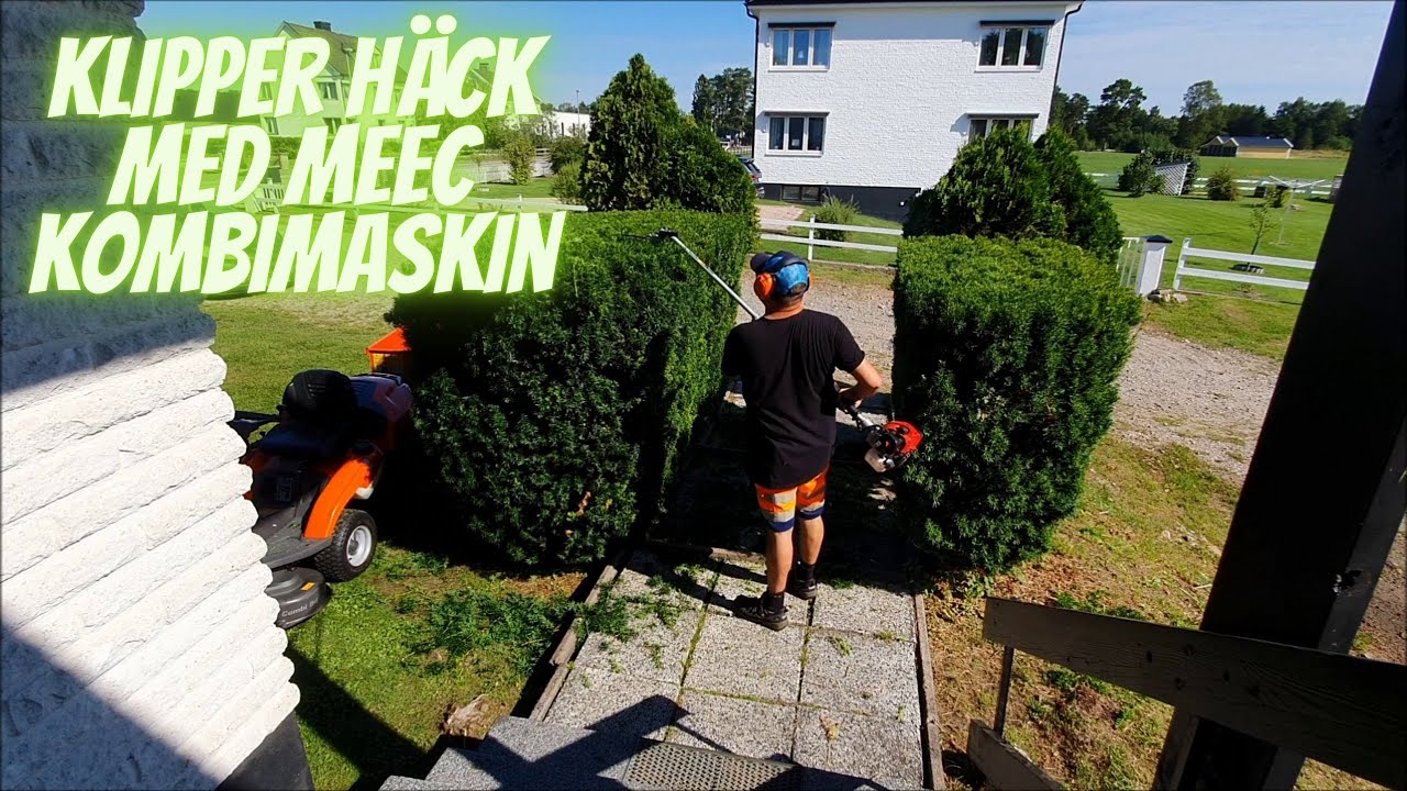 Klipper häck med Meec kombimaskin från Jula
