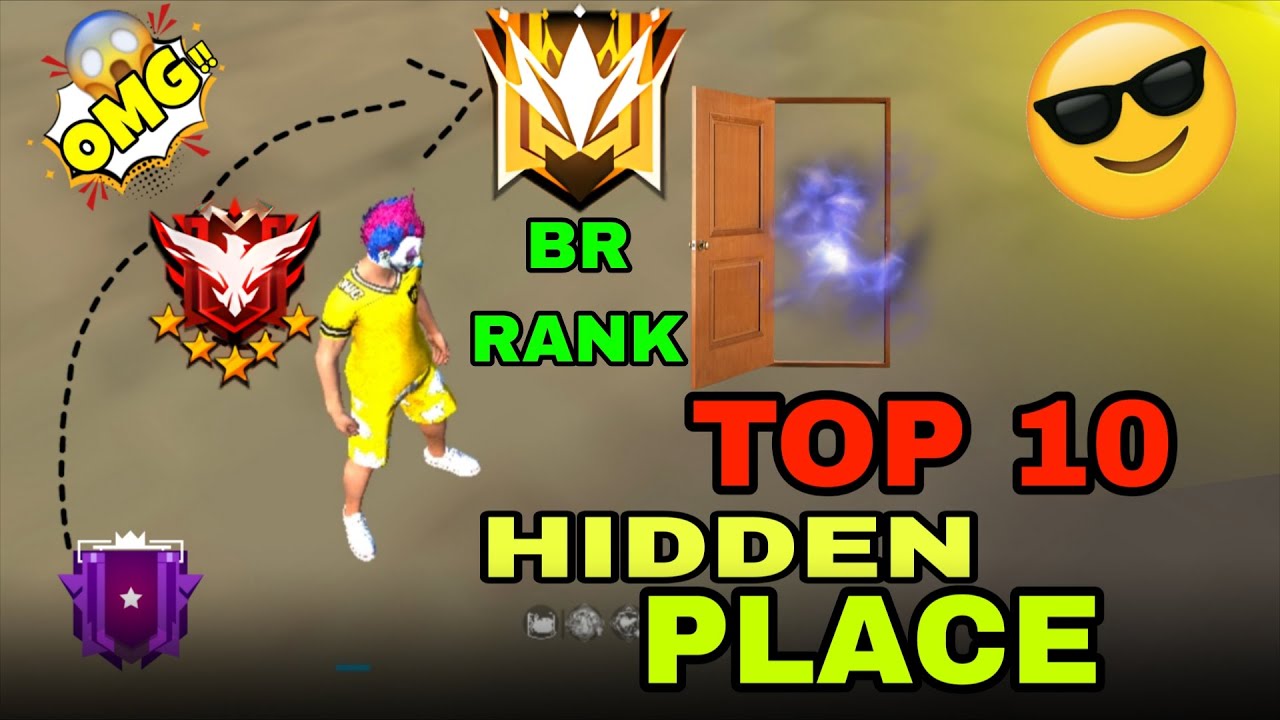 TOP 10 {HIDDEN} PLACE😱|| BR RANK PUSH || #hidden #place #viral #brhiddenplace #rankpush #freefire 