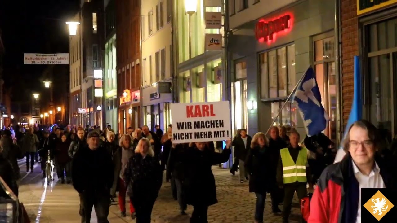Der Protestzug in Stralsund 24.10.2022