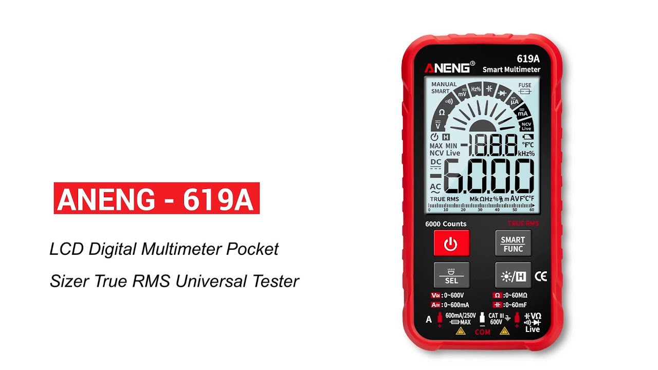 LCD Digital Multimeter Pocket Size True RMS Universal Tester Measure AC/DC Voltage