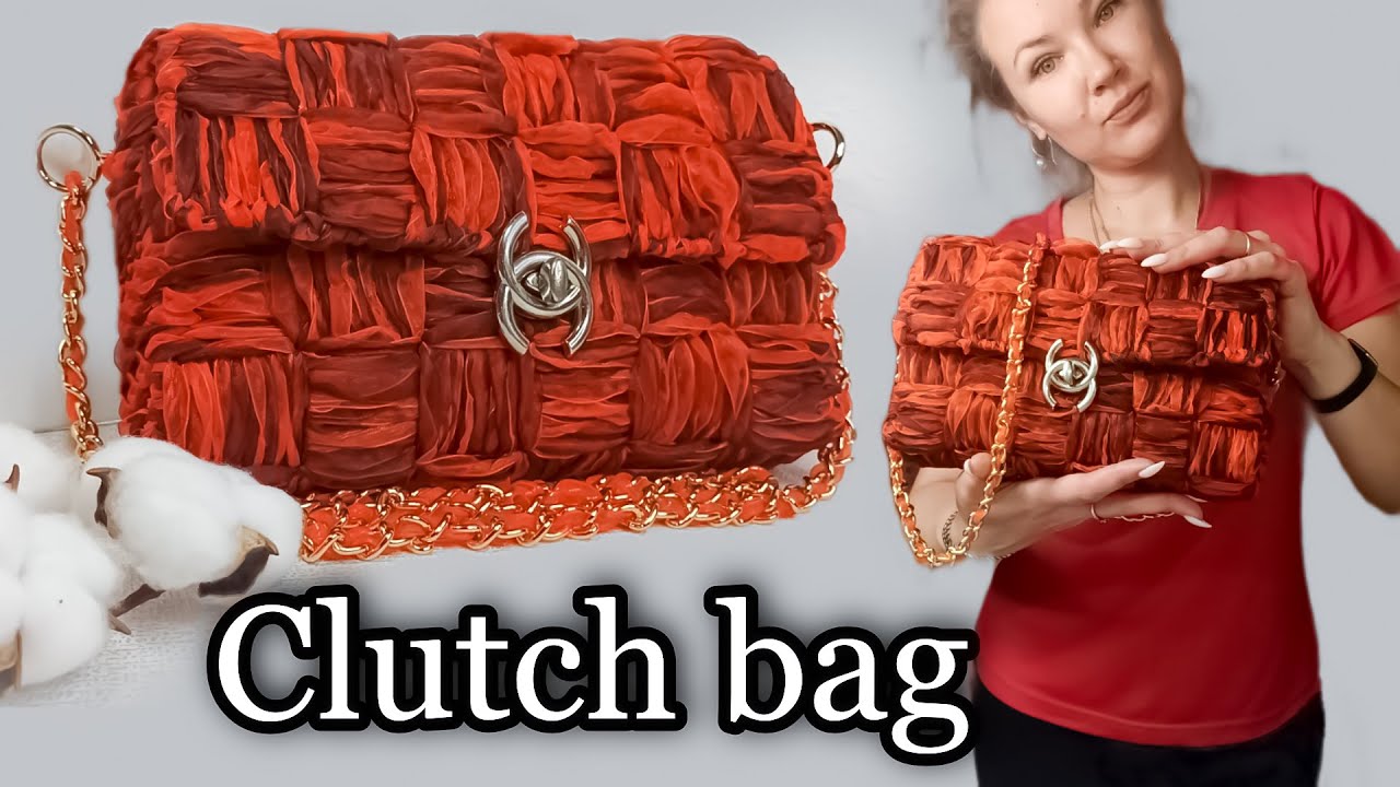Diy Clutch Bag//Diy Organza Bag on Plastic Canvas//bag making tutorial
