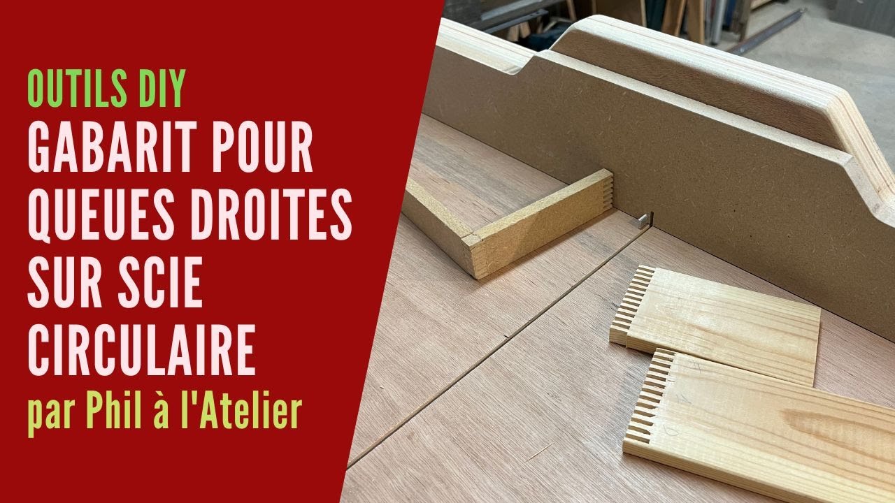 Gabarit pour queues droites avec une scie sous table