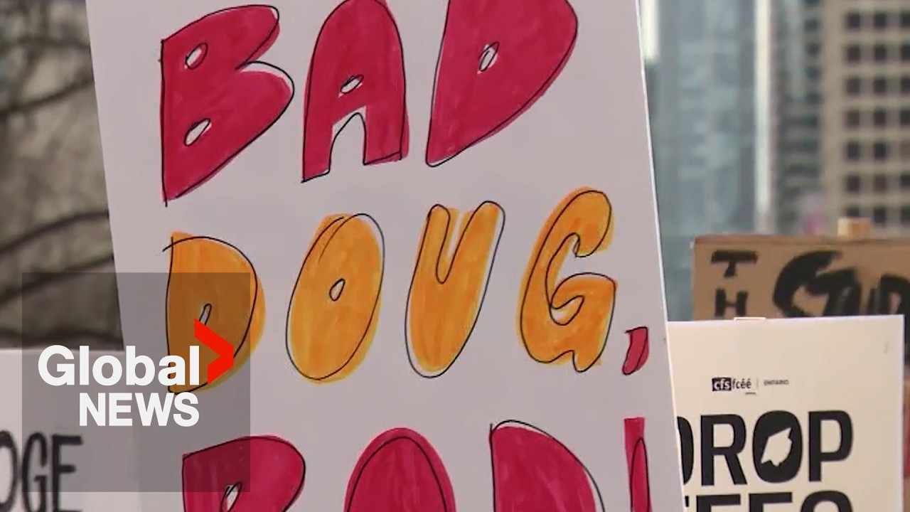 Ontario post-secondary students protest Ford government's controversial financial aid changes