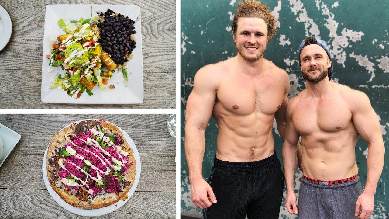 WHAT WE EAT IN A DAY FOR VEGAN MUSCLE (ft. SimnettNutrition)