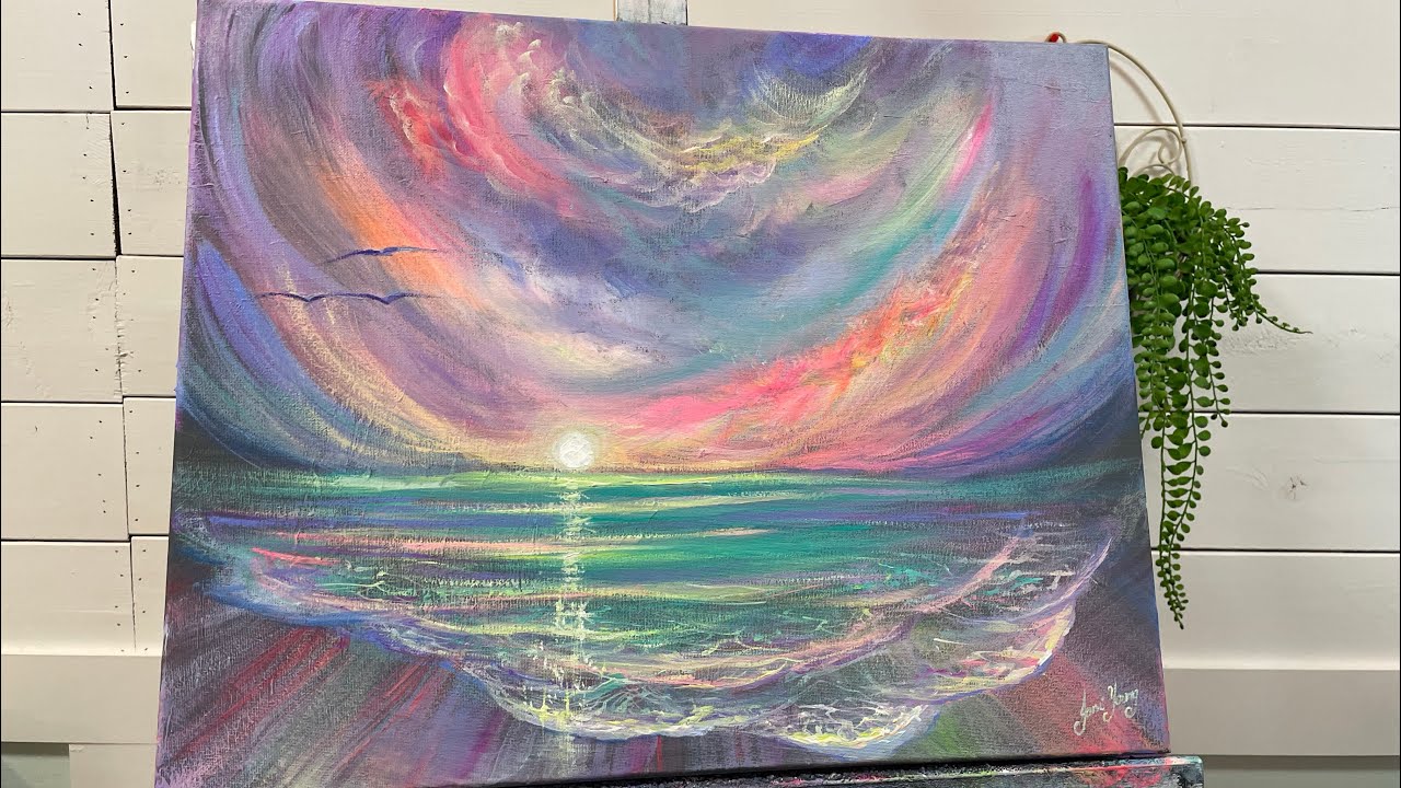 How To Paint A Dramatic SEASCAPE 🌊 Acrylic Demonstration