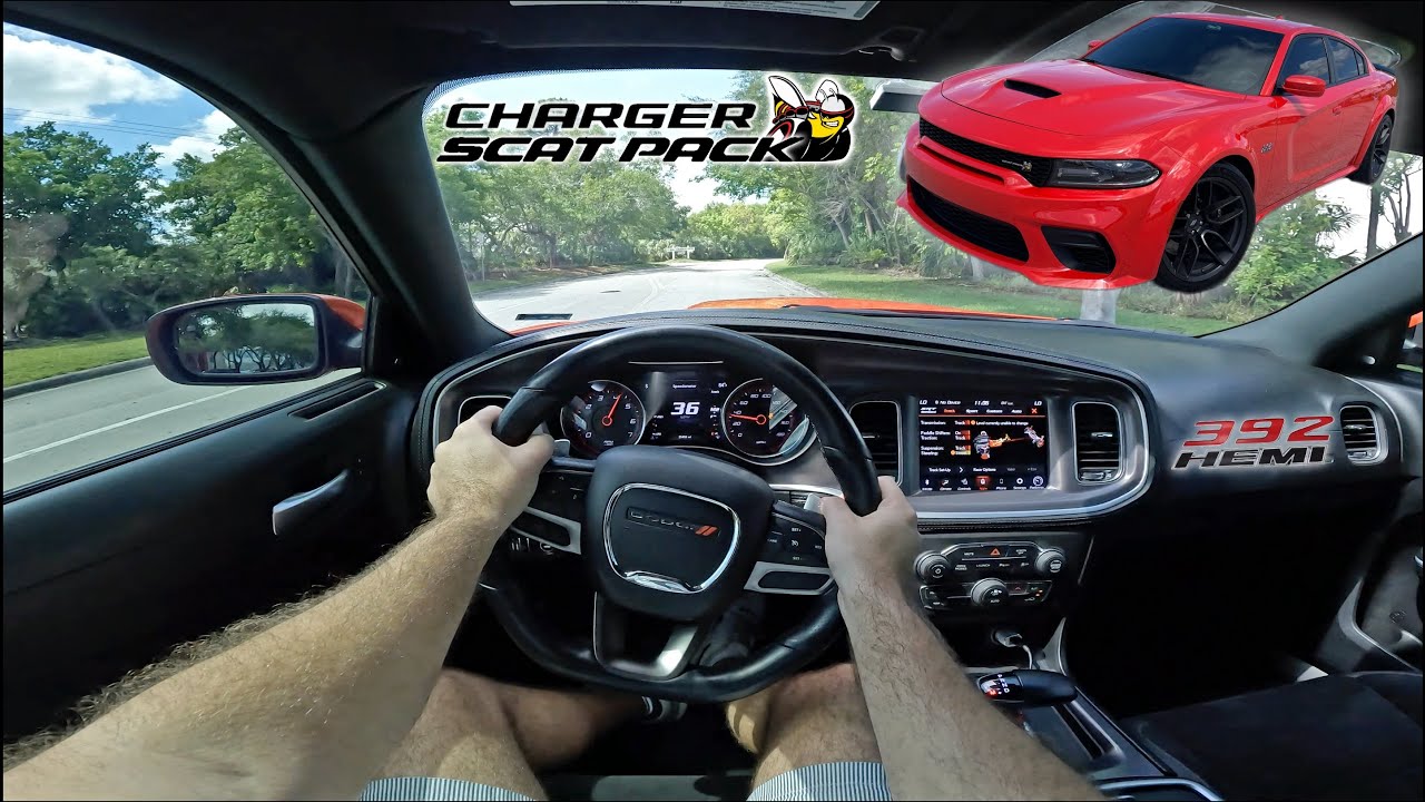 Dodge Charger Scat Pack Widebody POV drive [4K] | BRUTAL 6.4L 392 Hemi Pulls, Downshifts & Slide!