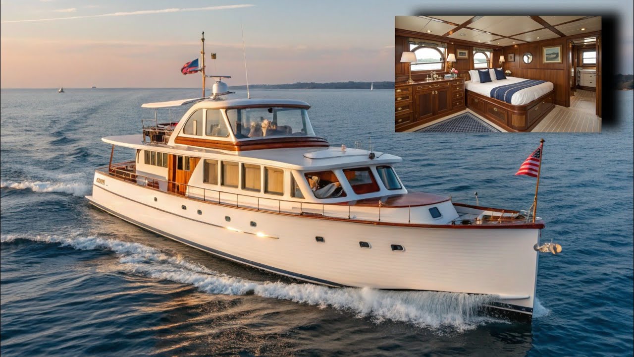 ⚓ LEGENDARY TRUMPY YACHT | CLASSIC WOODEN MOTOR YACHT REVIEW & INTERIOR TOUR 🪵🛋️