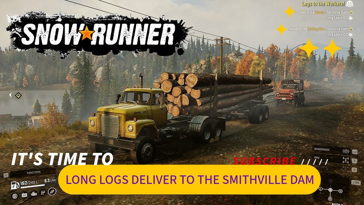 snowrunner | Long logs delivery to Smithville Dam, Michigan, USA