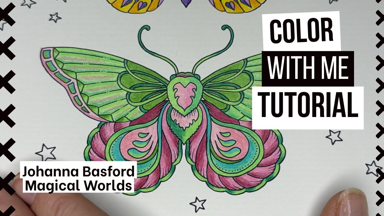 Green Butterfly🦋 Coloring Tutorial Johanna Basford Magic Worlds Color With Me Pencils Technique 
