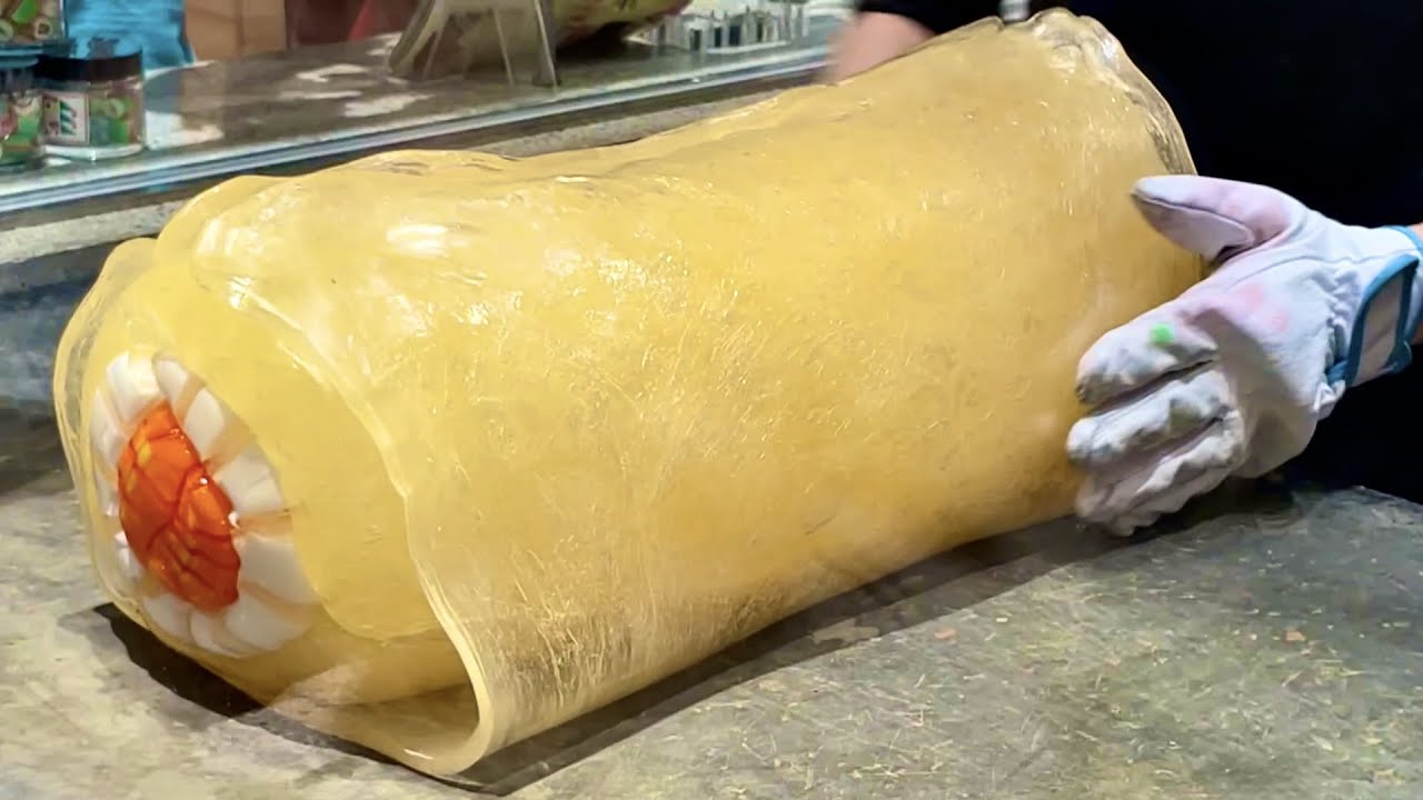 巨大な光る花のキャンディをカットすると…中身が衝撃！手作り、作り方 Handmade Candy・Japanese Street Food・수제캔디・手工糖果・糖果製作・PAPABUBBLEパパブブレ