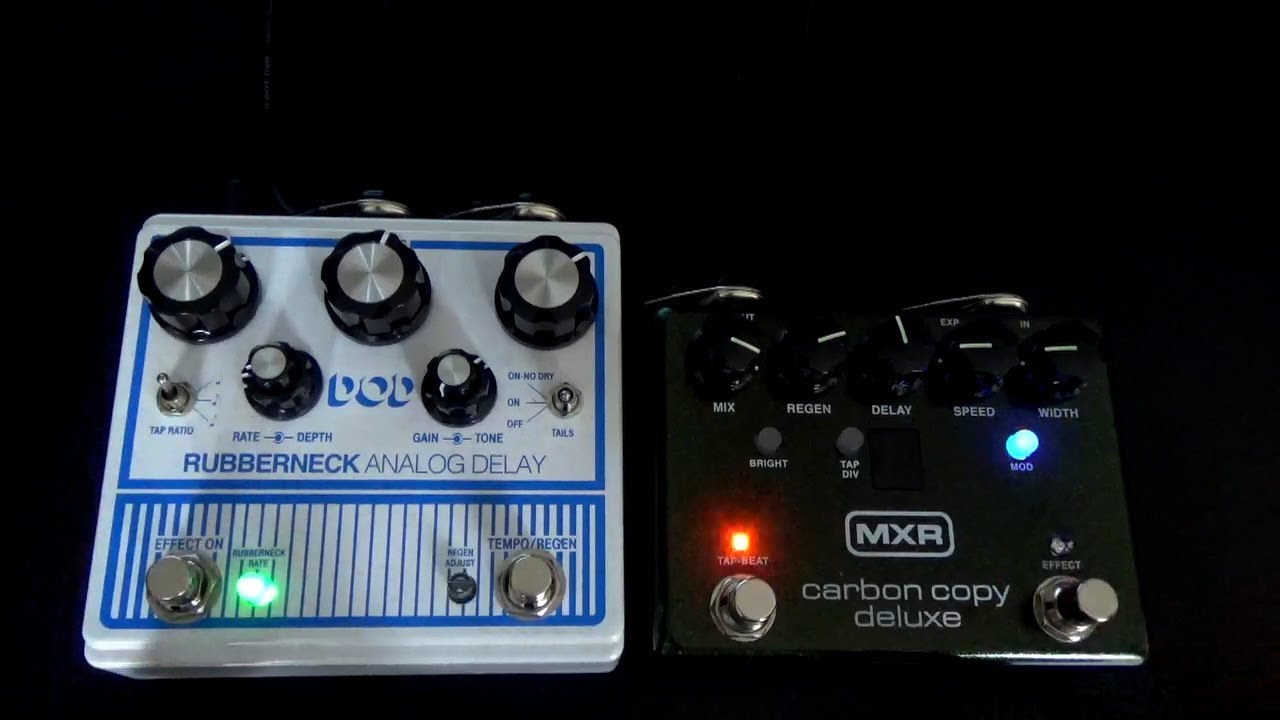 MXR Carbon Copy Deluxe vs. DOD Rubberneck Analog Delay Comparison