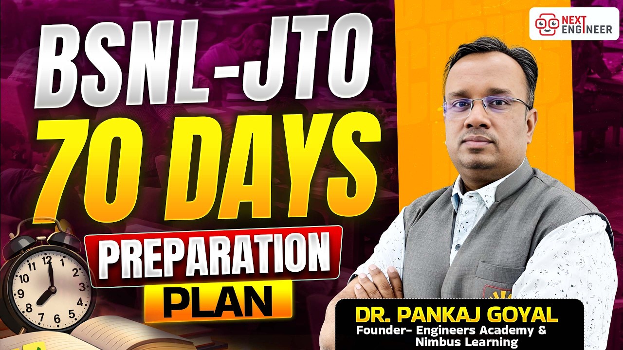 BSNL JTO Recruitment 2026 | BSNL 70 Days Prepararation Plan | Complete Roadmap By Pankaj Goyal Sir