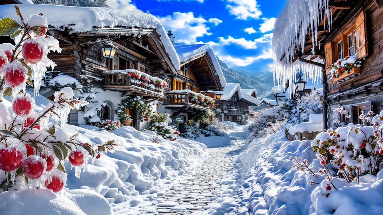 Heavenly ZINAL – A Majestic Village Covered in Heavy Snow Under the Sun 🌞❄️🇨🇭