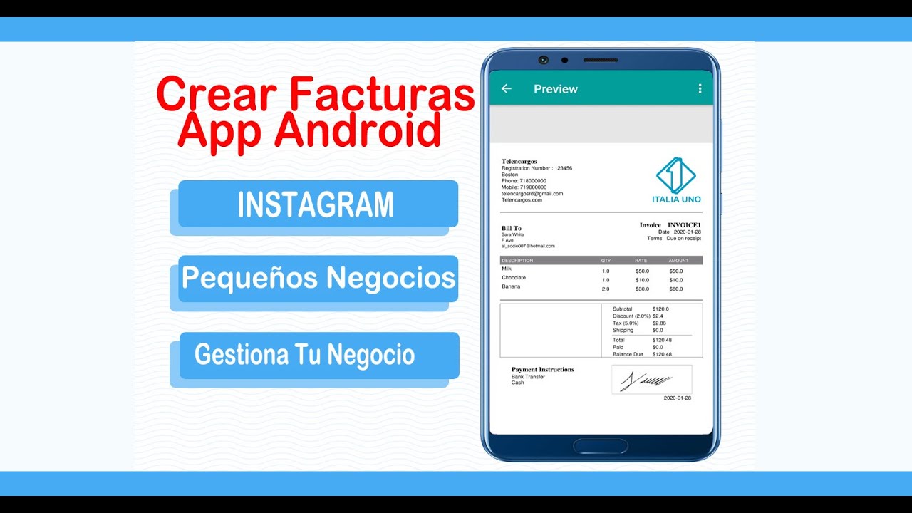 APLICACI&Oacute;N PARA HACER FACTURAS