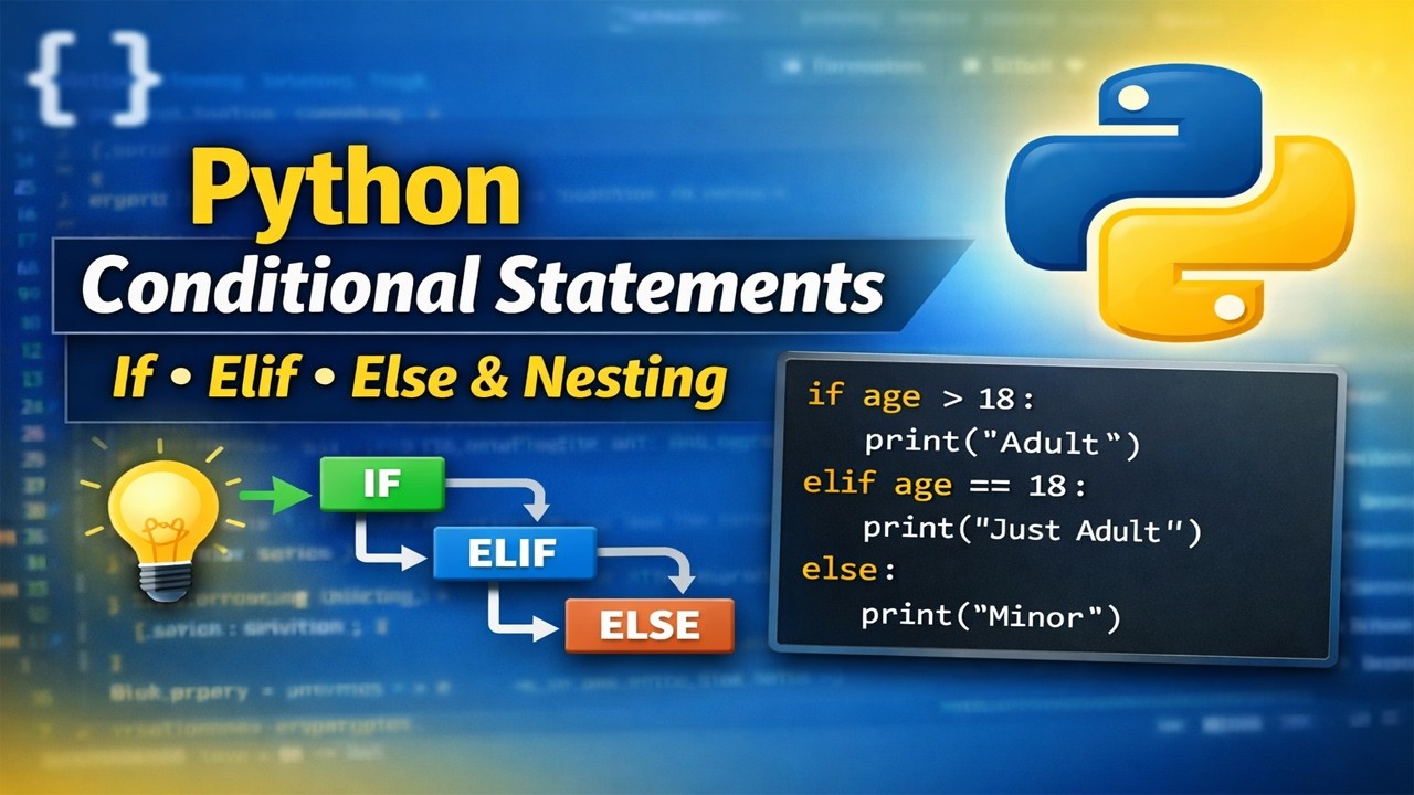 Python Conditional Statements | If-Elif-Else & Nested Conditions Full Tutorial