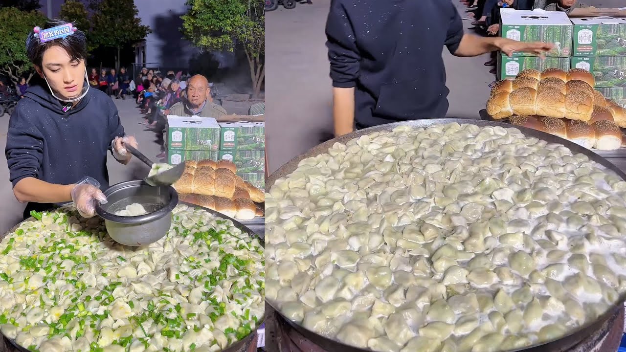 🥰The great man👍serves free dinner👍to the elderly💓in rural areas
