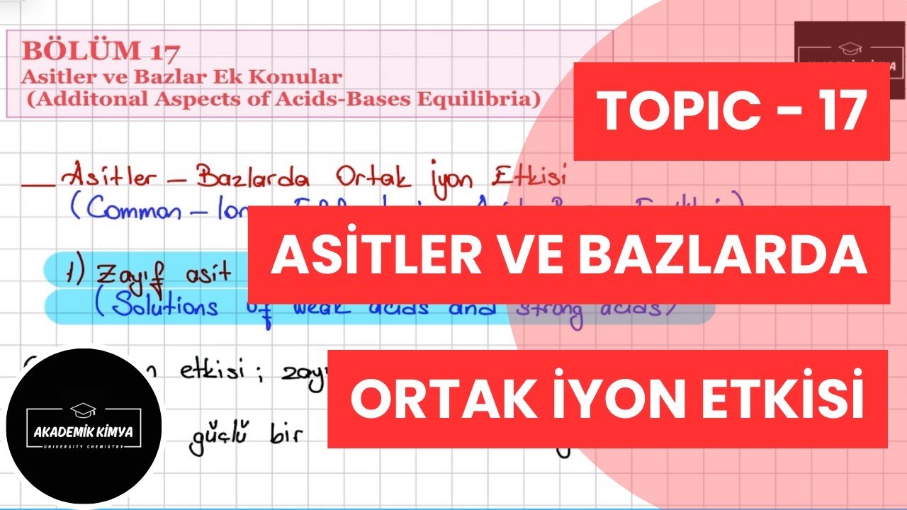 Asitler Bazlarda Ortak iyon Etkisi - Common-Ion Effect in Acid-Base Equilibria