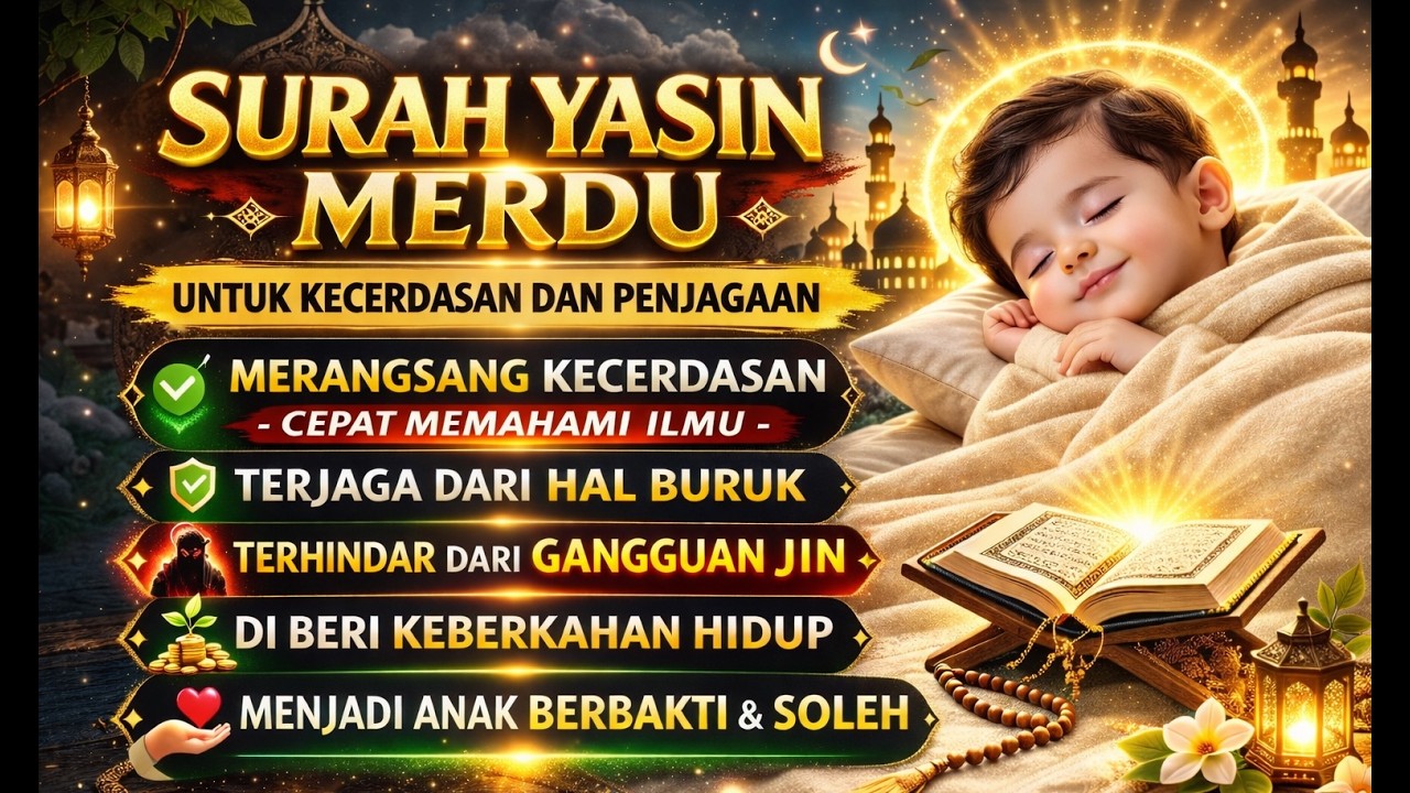 SURAT YASIN MERDU..‼️ PENENANG TIDUR BAYI | UNTUK KECERDASAN DAN PENJAGA DARI GANGGUAN SETAN DAN JIN