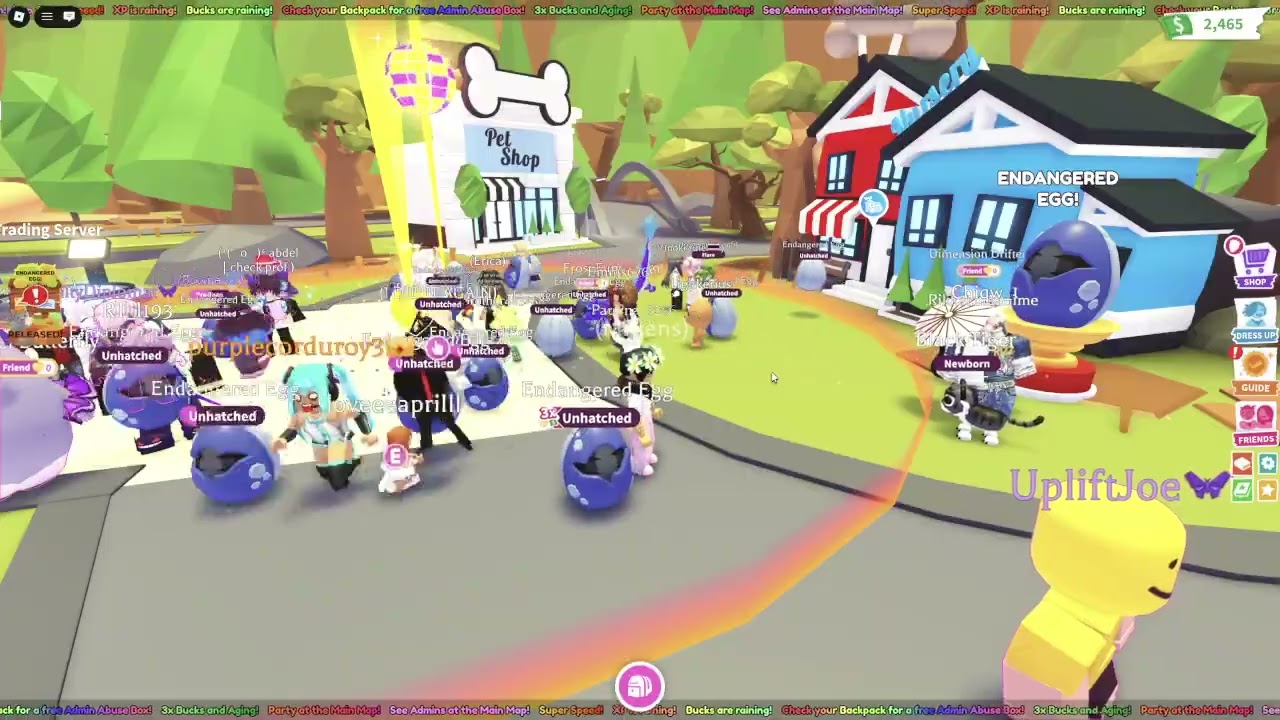 Roblox: Adopt Me! Admin Abuse Egg Hatching Party!