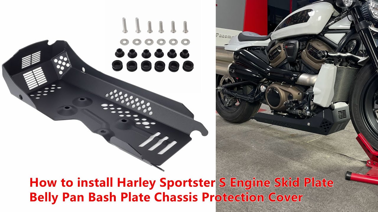 How to install Harley Sportster S Engine Skid Plate Belly Pan Bash Plate Chassis Protection Cover
