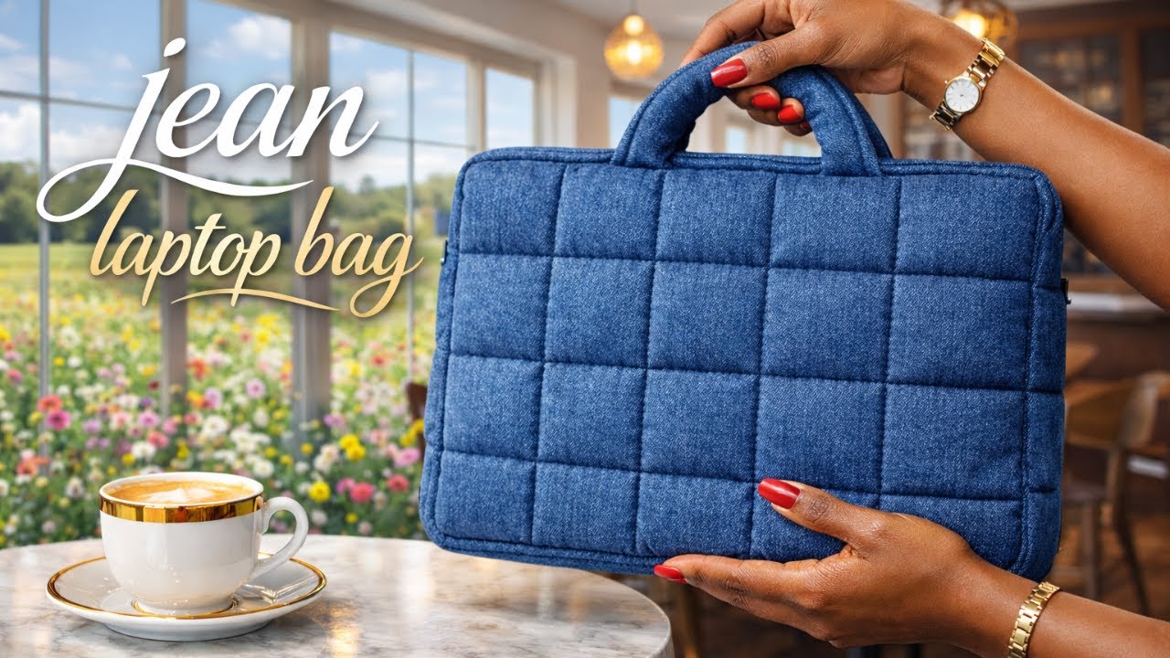 DIY Jean Laptop Bag | Quilted Denim Handmade Project