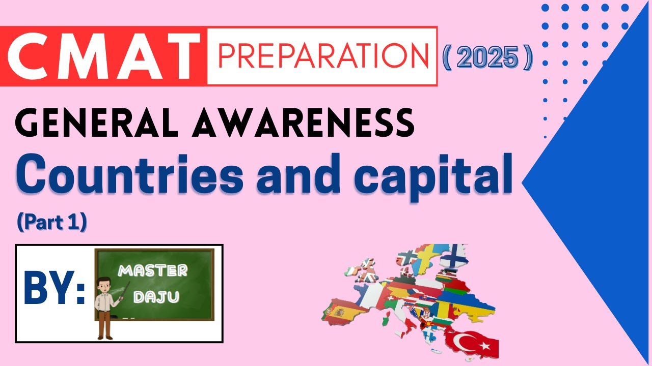 CMAT General Awareness | World Geography | Countries and capital | CMAT 2025 | Master Daju ||
