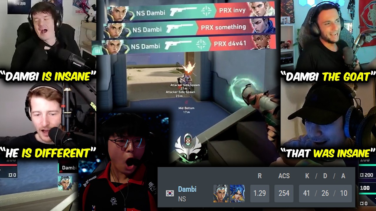 Valorant Streamers React To NS Dambi Destroying PRX For 13 Minutes Straight