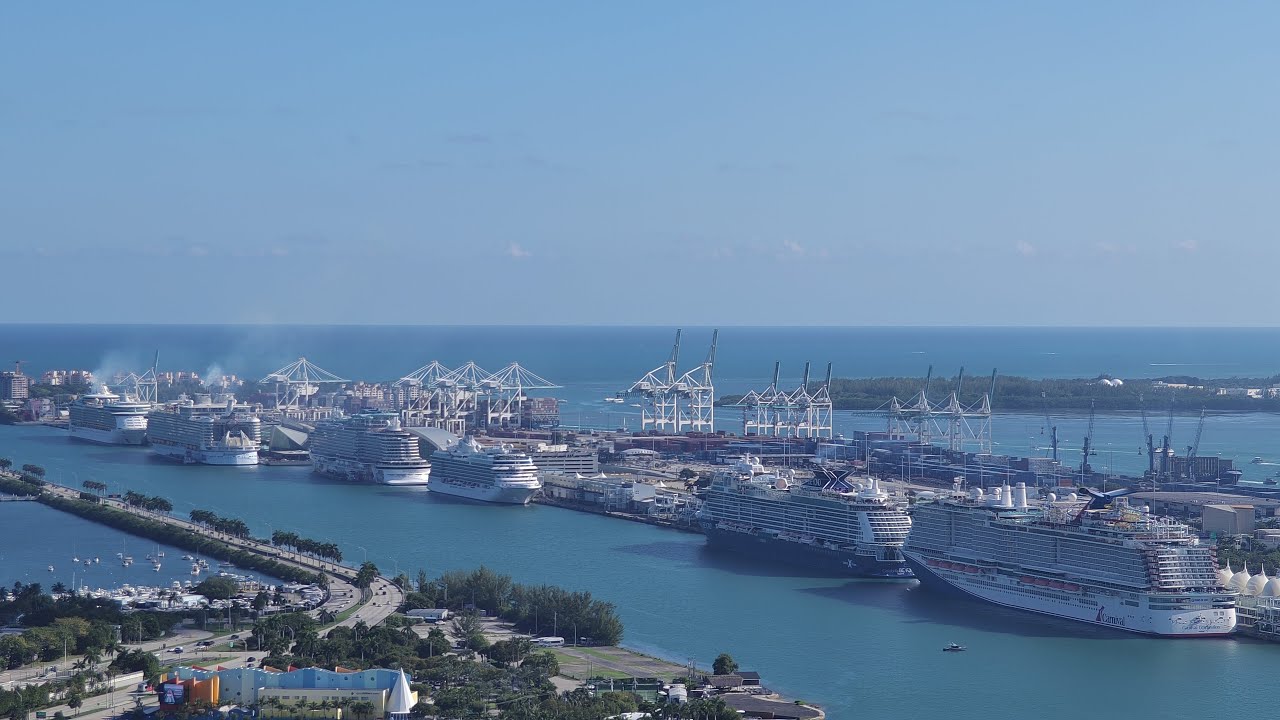 🔴 LIVE: Symphony of the Seas & Carnival Celebration Departure! 🚢 Miami Ship Spotting