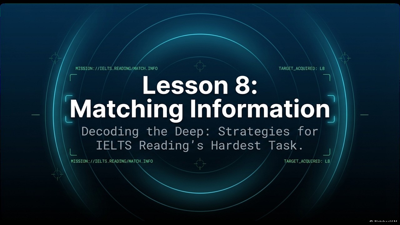 IELTS Reading, Lesson 8: Decoding the Deep: Beat Reading's HARDEST Task (Matching Information)