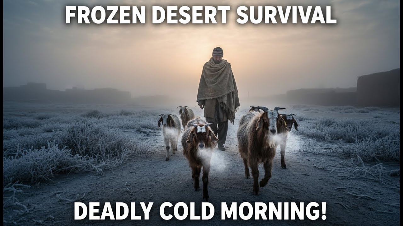 Freezing Fog Village Life | Real Desert Morning Scene | Cinematic Village Life #desertanimals #fog