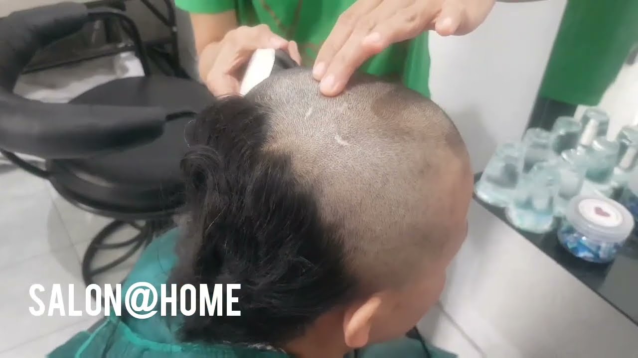 CEWEK HIJABERS CANTIK CUKUR GUNDUL DI SALON ( Beautiful Girl Headshave at Salon ) - Salon@Home