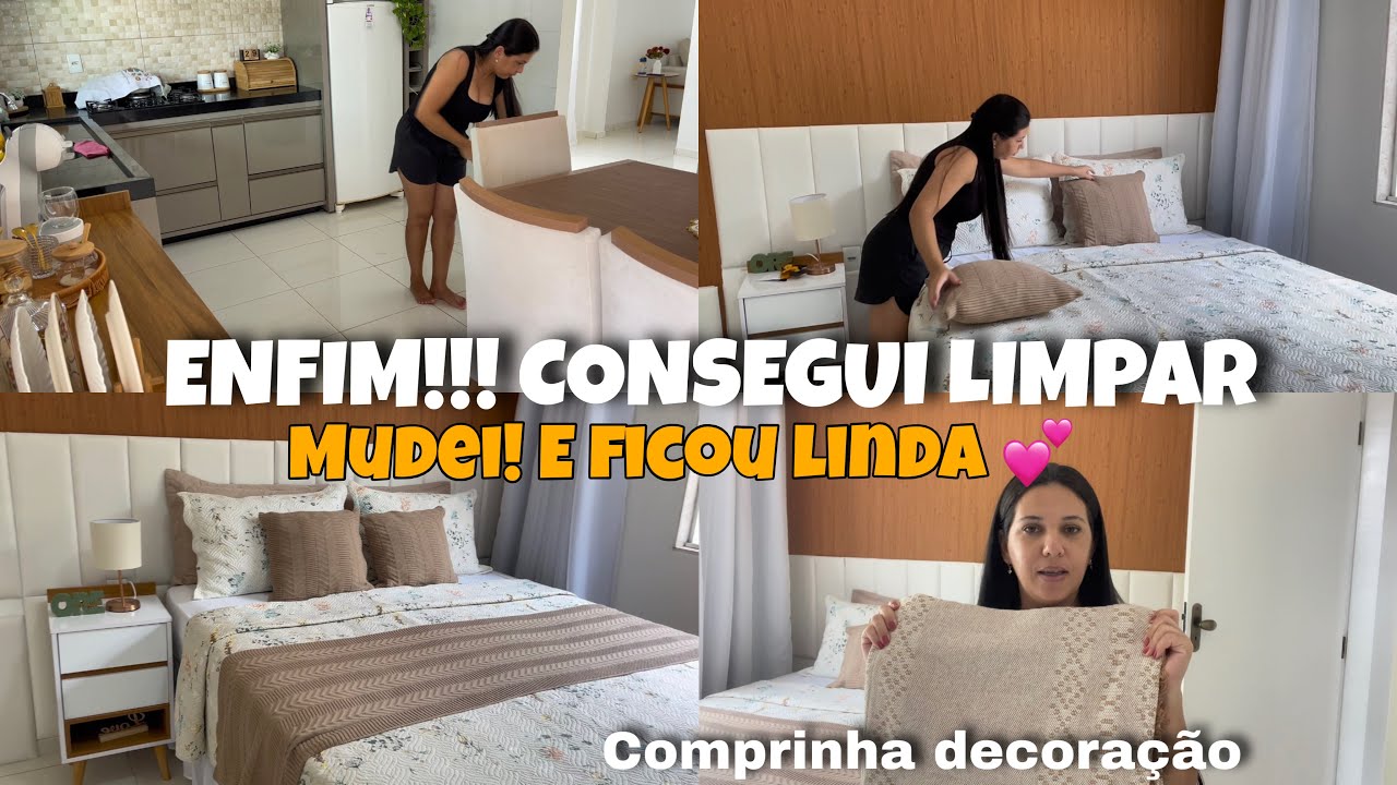 DIAS SEM LIMPAR A CASA/ MUDEI A DECORAÇÃO FICOU LINDA/LIMPEZA TOTAL/ COMPRINHA PRA CASA 🏠 