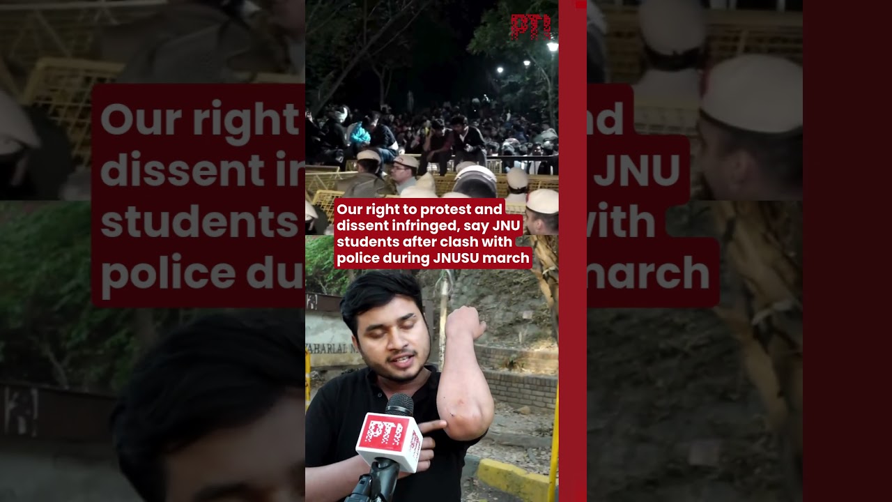 Our right to protest and dissent infringed, say JNU students after police clash during JNUSU march