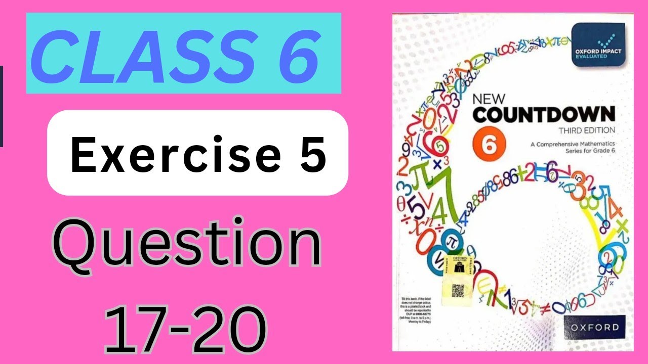Class 6 Math Exercise 5 Question 17-20| New countdown third edition  | Oxford #maths