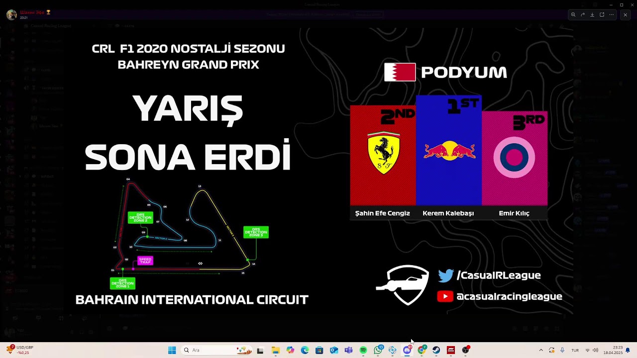 Casual Racing League | F1 2020 Nostaji Sezon 1. Yarış - Bahrain GP